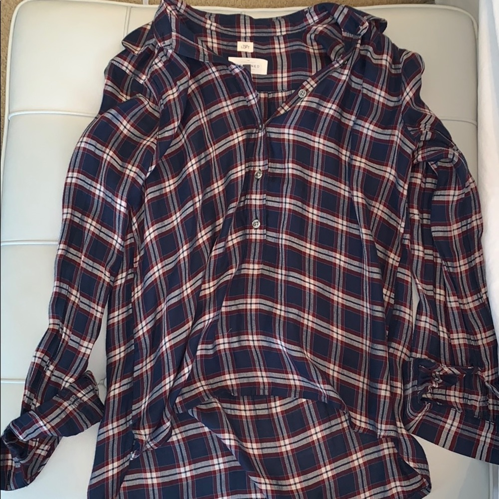 Loft Plaid Blouse!